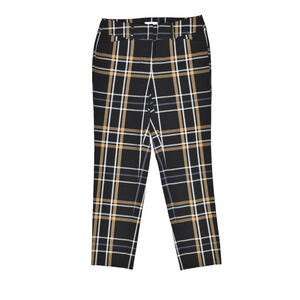 LOFT Outlet Women's Plaid Skinny Ankle Pants Size 4 Black Multi-color